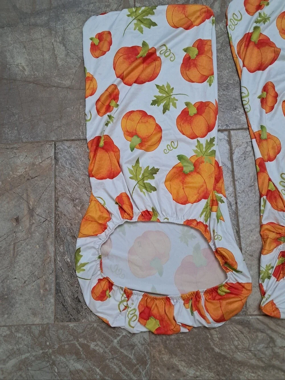 Northern Brothers Dinning Slip Chair Covers Set Of 4 Pumpkins White Orange Fall